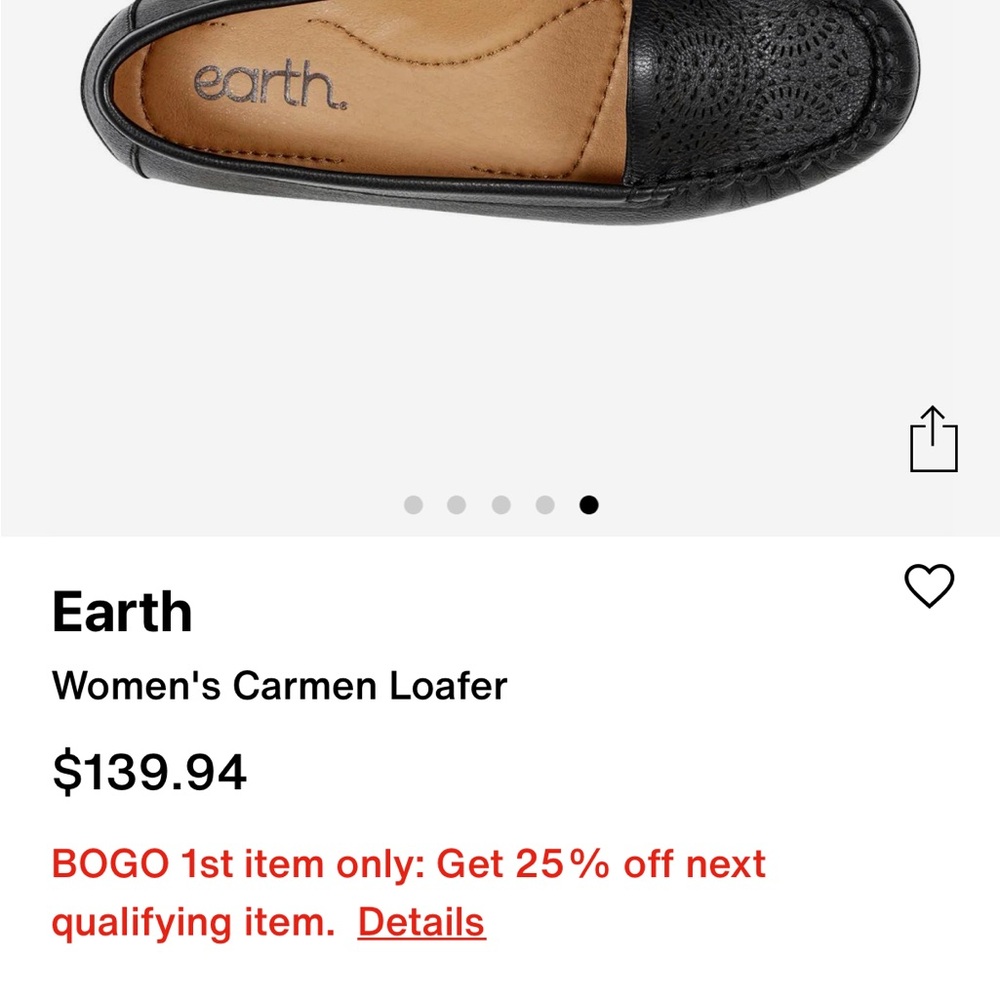 NEW without box, Earth Black Women's Carmen Loafer - Picture 2 of 4